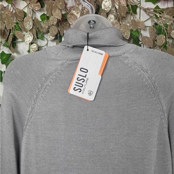 NWT Suslo Couture Turtle Neck Sweater | Silver - Picture 7 of 9